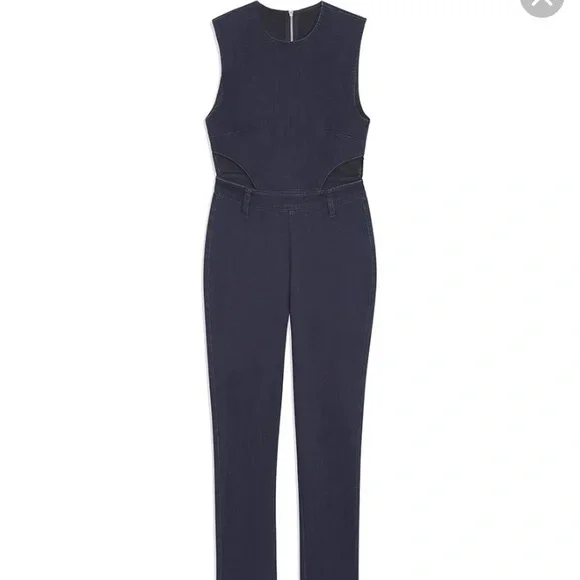 New Denim romper jumpsuit with cut outs - Picture 2 of 4